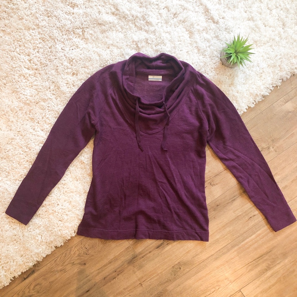 Columbia Cowl-neck Pullover Drawstring Sweater